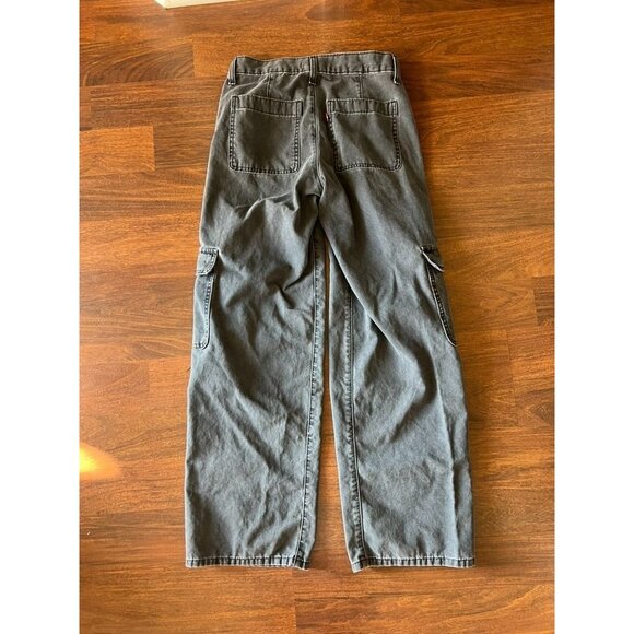 Y2K Superlow Cargo Pants Women’s Size 25 Gray/Black Low Rise Utility Streetwear - Picture 5 of 5
